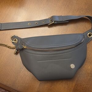 Gold and Gray Crossbody Bag with Adjustable Strap